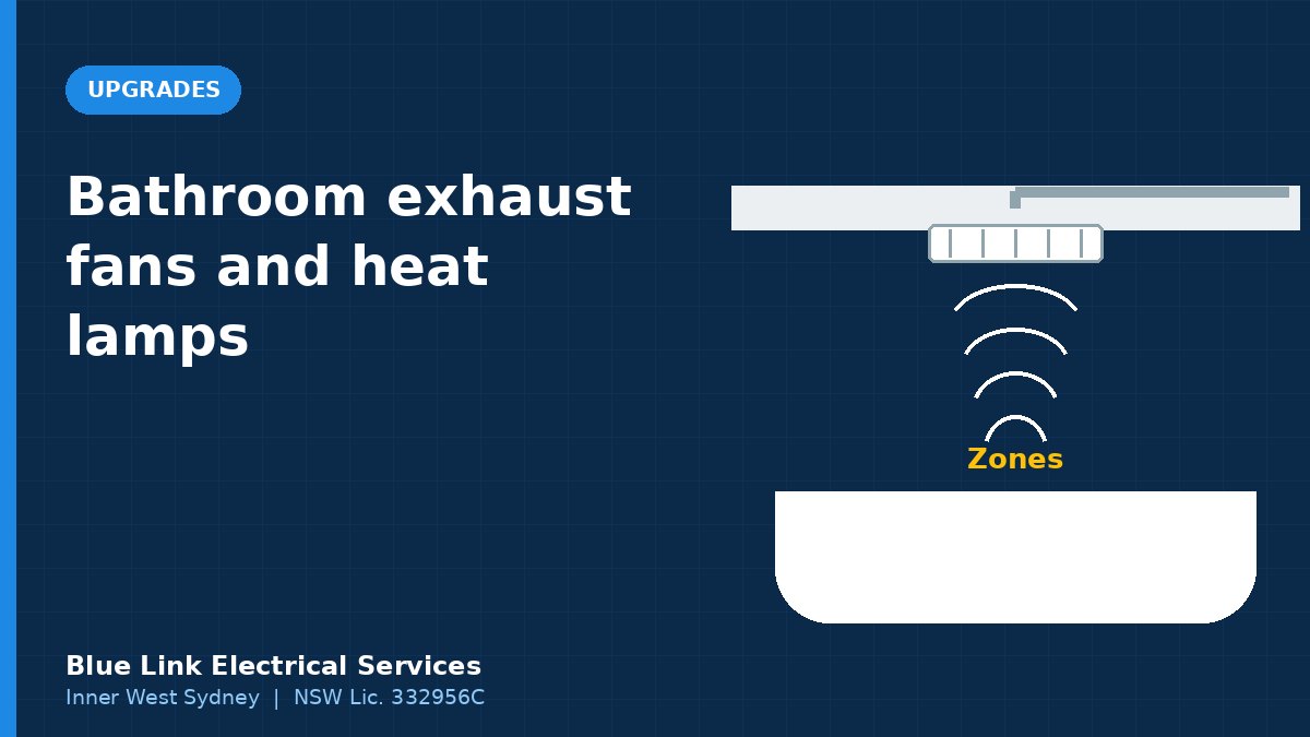 Illustration of a bathroom ceiling exhaust fan venting steam outside through a duct