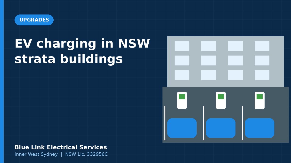 Illustration of an apartment building car park with EV chargers at parking bays